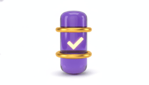 Violet and yellow digital pillar icon representing reliable government payment orchestration for public funds.